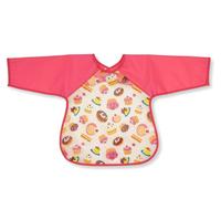 Nursery Time Baby Boys Girls Medium Waterproof PEVA Bibs with Sleeves (Pink)