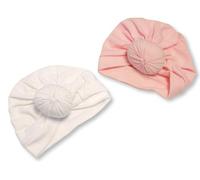 Nursery Time Baby Donut Turban Hat (UK, Age, 0 Months, 3 Months, White/Pink)