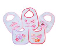 Nursery Time Baby Girl Bibs 5 Pack Feeding Pink (Pink)