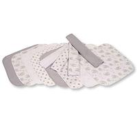 Nursery Time Baby Girl Boy Wash Face Cloths Towel Flannel Wipes Pack of 12 Pink Blue Grey (Grey)