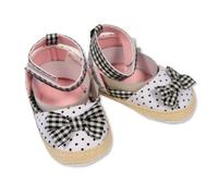 Nursery Time Baby Girls Sandals - Spots and Bow (Black/White, 0-6 months, UK Footwear Size System, Infant, Age Range, Medium, 0 Months, 12 Months)