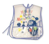 Nursery Time Large Baby PEVA Waterproof Plastic Meal Painting Bibs with Tie Fastening - 4 Motifs (Blue)