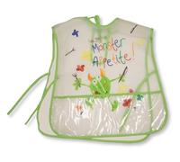 Nursery Time Large Baby PEVA Waterproof Plastic Meal Painting Bibs with Tie Fastening - 4 Motifs (Green)