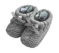 Nursery Time Newborn Baby Boys Girls Booties Baby Knitted Soft Booties with Bow 0-3 Month 354 (Grey),116-354