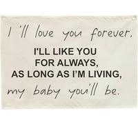 Nursery Wall Decor-Hanging Rectangle Banner Flag Poster Wall Decor Gifts for Baby Kids Boy Girl-Bedroom,Playroom,Door Decoration-Baby Present Shower-Christmas Gift-I'll Love You Forever-28.5"L×20"W