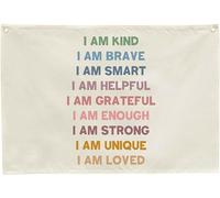 Nursery Wall Decor-Hanging Rectangle Banner Flag Poster Wall Decor Gifts for Baby Kids Girl Boy-Bedroom,Playroom,Babyroom,Door Decoration- Christmas Gift-I Am Kind I Am Brave I Am Smart-28.5"L×20"W