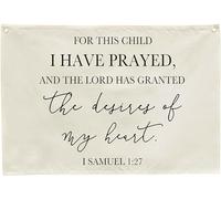 Nursery Wall Decor-Rectangle Banner Flag Poster Wall Decor Gifts for Nursery Baby Kids Girl Boy-Playroom Bedroom Baby Present Shower- Christmas Gift-for This Child I Have Prayed-28.5"L×20"W
