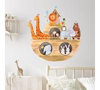 Nursery Wall Sticker - Watercolour Noah's Ark Animal Wall Decal Baby Bedroom Art (120cm Height x 115cm Width)