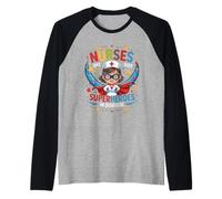 Nurses are Just Superheroes in Disguise Nursing Women Raglan Baseball Tee