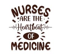 Nurses are The Heartbeat of Medicine eps Vinyl Wall Stickers 67.2x71.5cm Easy Installation Coffee