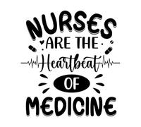 Nurses are The Heartbeat of Medicine eps Wall Stickers 67.2x71.5cm It Won't Fall Off Black