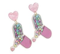 Nurse's Day Colorful Print Acrylic Earrings Nurses’ Suit Stethoscope Pills Earrings for Medical Staff, Acrylic, No Gemstone
