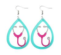 Nurse's Day Earrings Syringe Pill Stethoscope Dangle Earrings Nurse Doctor Appreciation Gifts, Acrylic, No Gemstone