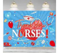 Nurses Day Thank You Nurses Backdrop Happy National Nurses Week Backdground Banner Red Heartbeat Medical Theme Photo Photograph 300x200cm