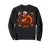 Nurses ER ICU RN Fall Autumn Thanksgiving Heartbeat Turkey Sweatshirt