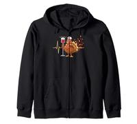 Nurses ER ICU RN Fall Autumn Thanksgiving Heartbeat Turkey Zip Hoodie