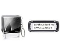 Nurses/Midwife/Doctors Stamp - Supplied with Handy Key Ring - Self Inking Personalised (2 Lines) 9mm x 25mm Exclusively for ATHENA Stamps