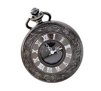 Nurses Pocket Watch, Nurses Fob Watch - Nurses Watch Retro Romanesque Style Hanging Pocket Watch, Vintage Pattern Round Watch Pendant Chain Necklace for Daily Life, Shopping, Party, Gift (Black) Women