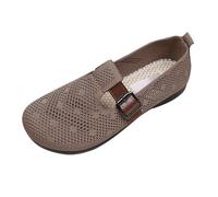 Nurses Shoes for Women Casual Shoes Women's Spring Summer Mesh Breathable Non Slip Shallow Mouth Thin Leisure Pointed Single A Footstool Fashion Mesh Womens Wide fit Trainer Coffee 4