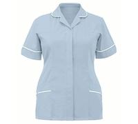 Nurses Uniform Nurses Top Tunic Uniform Workwear V Neck Solid Color Womens Scrub Top Nurse Uniforms Women UK Mock Wrap Work Tops Care Dog Grooming Cat Grooming Tunic Uniform Ladies Scrubs