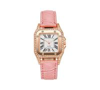 Nurses Watches Fashion Simple Fashion Square Diamond Belt Ladies Watch Gift Watch (Pink, One Size)