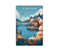 NURSHARLRA FInland Travel Poster Room Decor Artistic Poster for Room Aesthetic Canvas Wall Art Bedroom Decor 24x36inch(60x90cm) Unframe-style