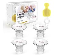 Nursi Luna Flange Insert 15mm 4PCS for 24mm Flange/Shield, Flange Sizing Kit Silicone Flange Insert with Storage Box, Cleaning Brush, Breastfeeding Essentials Kit for Moms
