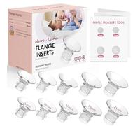 Nursi Luna Flange Inserts 10PCS 13/15/17/19/21mm for 24mm Flanges/Shield, Flange Sizing Kit Silicone Flanges Insert, Breastfeeding Essentials Kit for New Moms