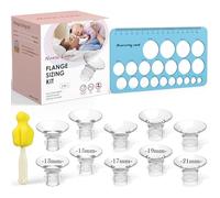 Nursi Luna Flange Sizing Kit 3 in 1 with 10PCS Flange Inserts 13/15/17/19/21mm, Silicone Breast Pump Flanges Insert Kit for 24mm Electric Breast Pump, Pumping Breastfeeding Essentials Kit for New Mom