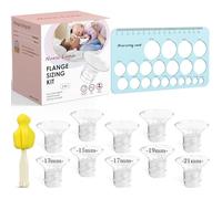 Nursi Luna Flange Sizing Kit 3 in 1 with 10PCS Flange Inserts 13/15/17/19/21mm, Silicone Breast Pump Flanges Insert Kit for 24mm Electric Breast Pump, Pumping Breastfeeding Essentials Kit for New Mom