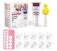 Nursi Luna Flange Sizing Kit with Flange Inserts 13/15/17/19/21mm 10PCS and Lanolin Nipple Cream, Silicone Breast Pump Flanges Insert