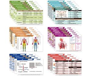 Nursing Badge Reference Cards - EKG, Vitals, Lab Values, Spanish Translation etc. RN Gifts for Nurses, Nursing School Student Essentials Supplies, Badge Buddy Nursing Cheat Sheets for ER CNA LVN IPN