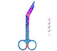 Nursing Bandage Scissors 5.5" Multi Color Paw Print Veterinary Nurse Scissors, Stainless Steel First Aid Scissors Ideal for Nurses, Medical Students, Paramedics, Vets, Utility First Aid (Rainbow Paws)