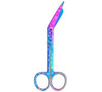 Nursing Bandage Scissors 5.5" Multi Color Paw Print Veterinary Nurse Scissors, Stainless Steel First Aid Scissors Ideal for Nurses, Medical Students, Paramedics, Vets, First Aid (Rainbow Flakes, 5.5")