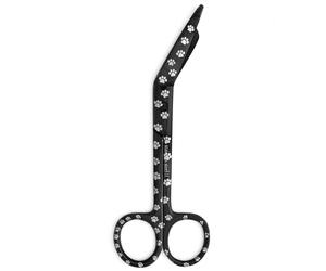 Nursing Bandage Scissors 5.5" Multi Color Paw Print Veterinary Nurse Scissors, Stainless Steel First Aid Scissors Ideal for Nurses, Medical Students, Paramedics, Vets, Utility First Aid (Black Paws)
