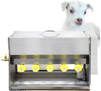 Nursing Bottle for Piglets, Thickened Stainless Steel Feeder with Silicone Nipple, Universal Suckling Machine for Lambs, Pet Feeder Station, 10/14 Nipple