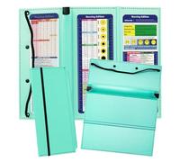 Nursing Clipboard, 3-Layers Foldable Nurse Clip Boards with Pen Holder & Nursing Cheat Sheets, Portable Foldable Writing Board for Students, Nurses and Doctors - Mint Green