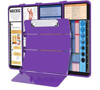 Nursing Clipboard Foldable-4 Layers Aluminum Nurse Foldable Clipboard Nursing Medical Edition Cheat Sheets, Pocket Size Pen Clip for Nurses Students School and Doctors-Purple