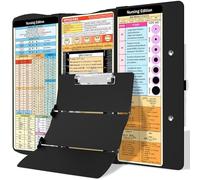 Nursing Clipboard Foldable Clipboard Medical: Edition Cheat Sheets Aluminum 3 Layers Foldable Clipboards Nursing Pocket Size Profile Clip Nurse Clipboards Notepad for Nurses Students and Doctors