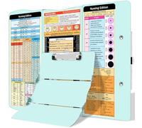 Nursing Clipboard Foldable Clipboard Medical: Edition Cheat Sheets Aluminum 3 Layers Foldable Clipboards Nursing Pocket Size Profile Clip Nurse Clipboards Notepad for Nurses Students and Doctors