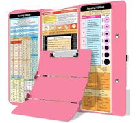 Nursing Clipboard Foldable Clipboard Medical: Nursing Edition Cheat Sheets Aluminum 3 Layers Foldable Clipboard Nursing Pocket Size Profile Clip Nurse Clipboard Notepad for Nurses Students and Doctors