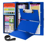 Nursing Clipboard with Nursing and Medical Edition Cheat Sheets 3 Layers Foldable Nurse Clip Boards Notepad for Students, Nurses and Doctors (Black)