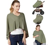 Nursing Cover & Baby Nursing Poncho,Multi Use Breastfeeding Cover for CarSeat Canopy, High Seat Cover, Stroller Cover, Shopping Cart Cover,Nursing Scarf for Boy and Girl by Kefee Kol (Green)