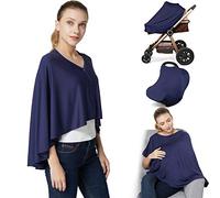 Nursing Cover & Baby Nursing Poncho,Multi Use Breastfeeding Cover for CarSeat Canopy, High Seat Cover, Stroller Cover, Shopping Cart Cover,Nursing Scarf for Boy and Girl by Kefee Kol (Blue)