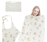 Nursing Cover Breastfeeding Breathable Privacy Breastfeeding Cover Soft Comfortable Cotton Breastfeeding Cover Lightweight Portable Nursing Cover Multipurpose Nursing Apron for Mom 100x65cm(Rainbow)