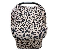Nursing Cover Carseat Canopy-Multi-USE Soft Stretchy Car Seat Covers for Nursing Scarf, Breast Feeding, High Chair, Shopping Cart Cover, Park Swing, Changing Table Cover-Girl or Baby Boy-Cheetah Print