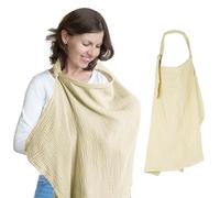 Nursing Cover for On the Go Nursing Apron, 75 x 95 cm Nursing Cover for Babies, Muslin Nursing Cover for Babies, Breathable, Soft Breastfeeding Cover, Nursing Cover with Rigid Hoop, Nursing Cover for