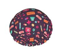 Nursing First Aid Kit Shower Caps Multi-Purpose Elastic Bath Cap Waterproof Hair Bonnet Caps for Spa/Salon/Home Use/Hotel/Travel