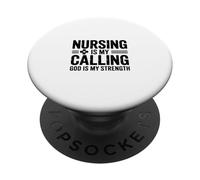Nursing Is My Calling God Is My Strength Faith PopSockets Adhesive PopGrip