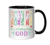 Nursing Not Just A Career It's A Calling from God Ceramic Tea Coffee Mug Black